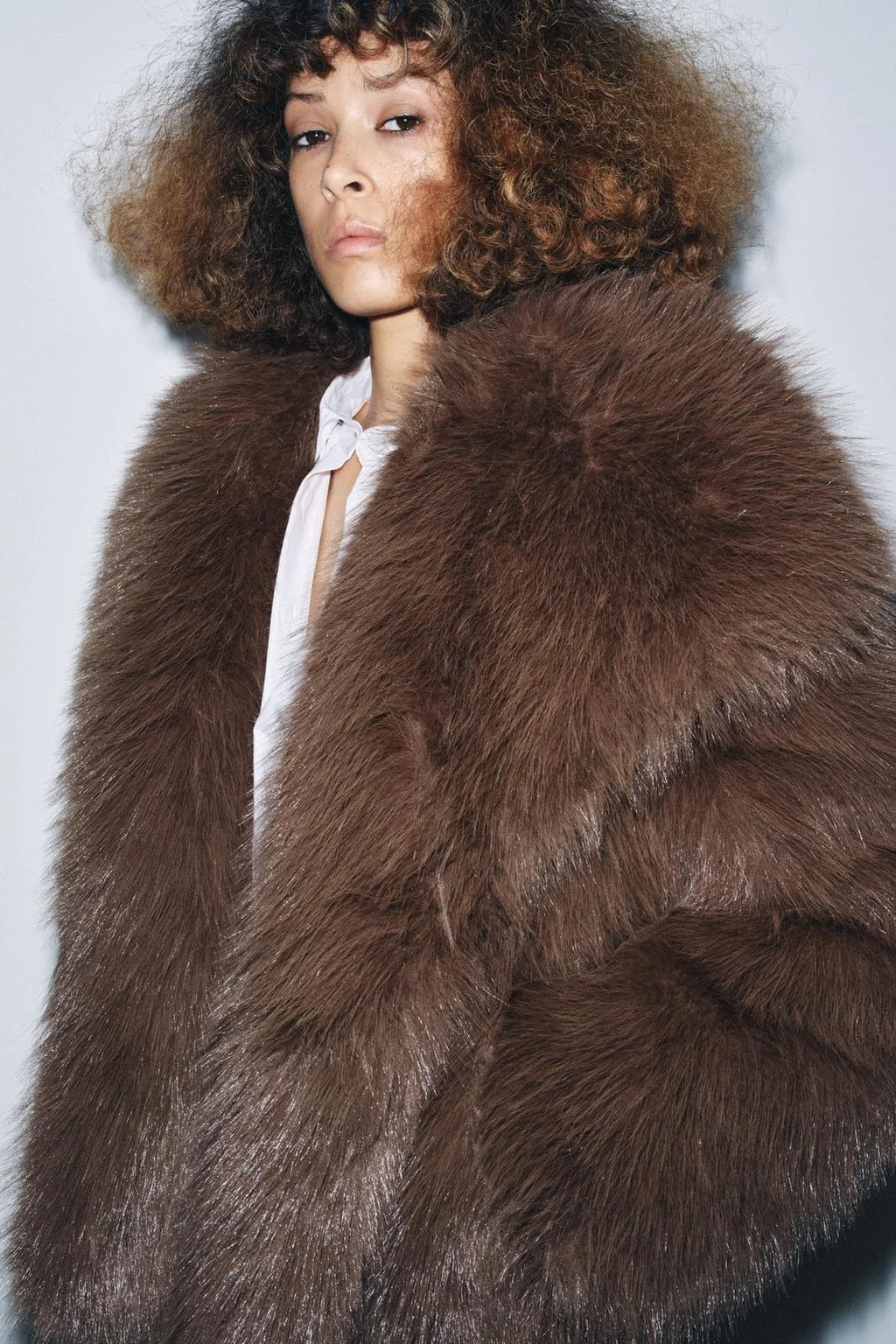 Short faux fur coat ZW COLLECTION