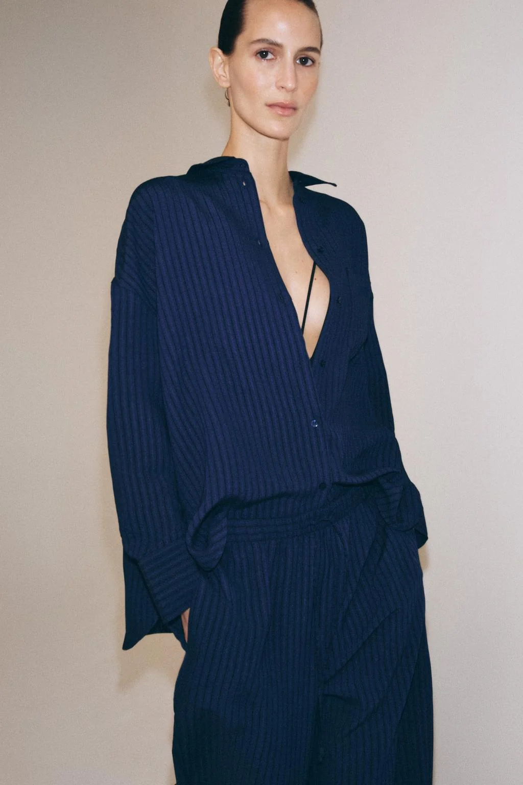 Рубашка жаккард в полоску ZW COLLECTION