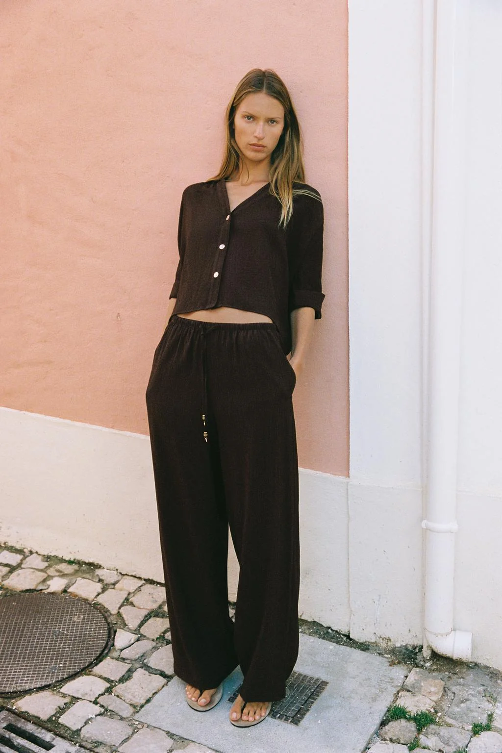 Комплект из рубашки с короткими рукавами