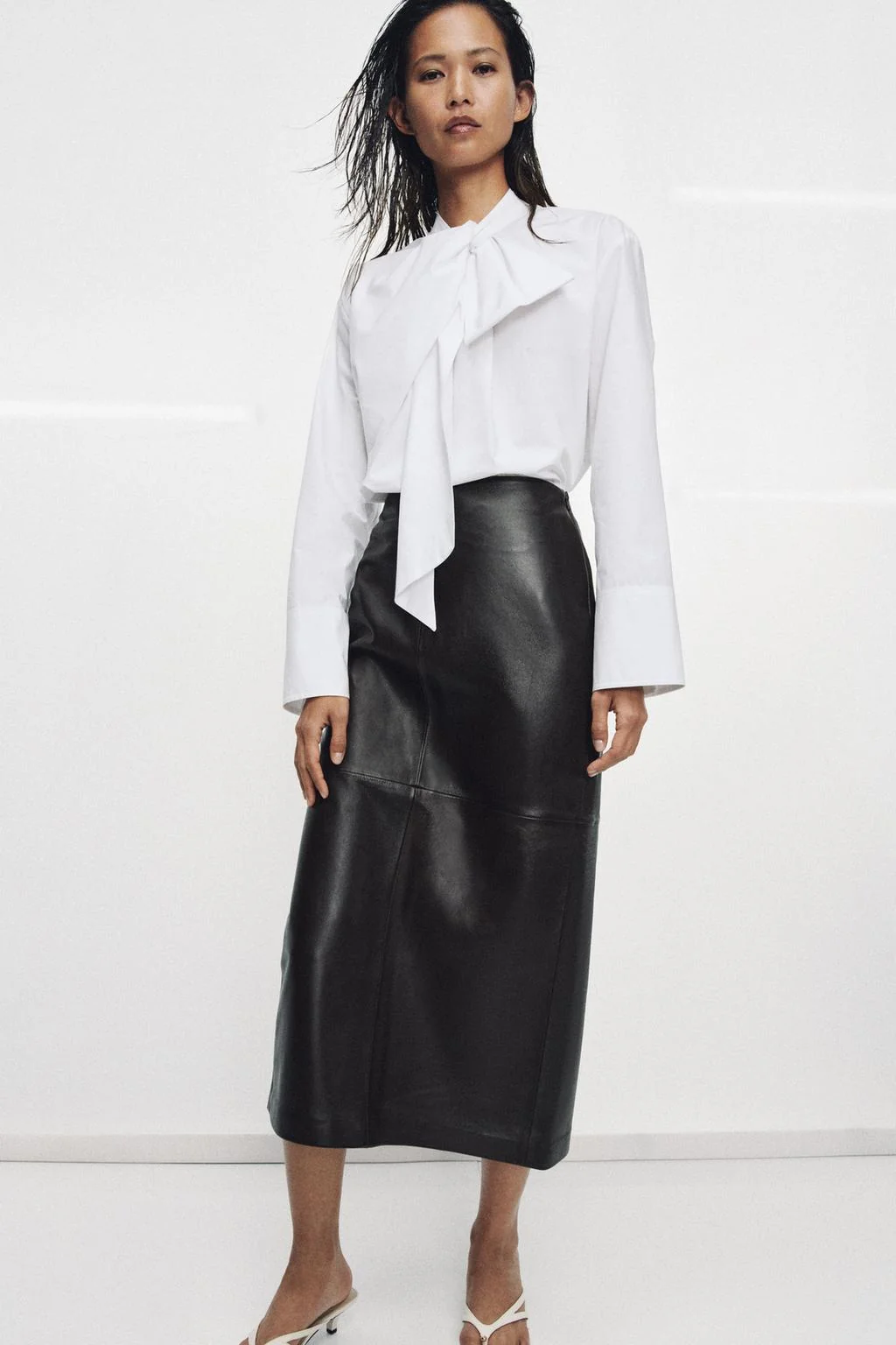 Рубашка из поплина коллекции ZW с деталью галстука