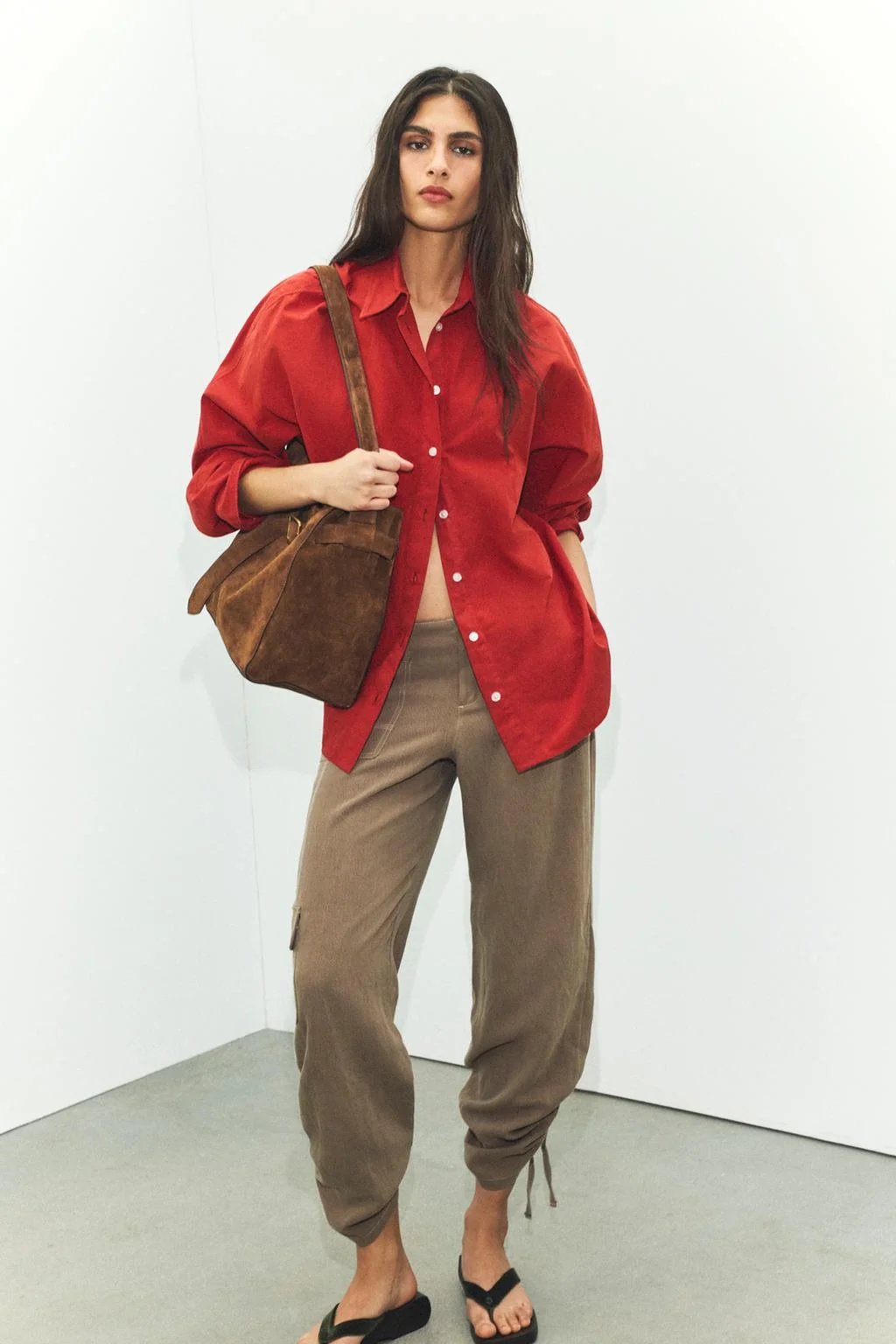 Оверсайз поплин рубашка с эффектом потёртости