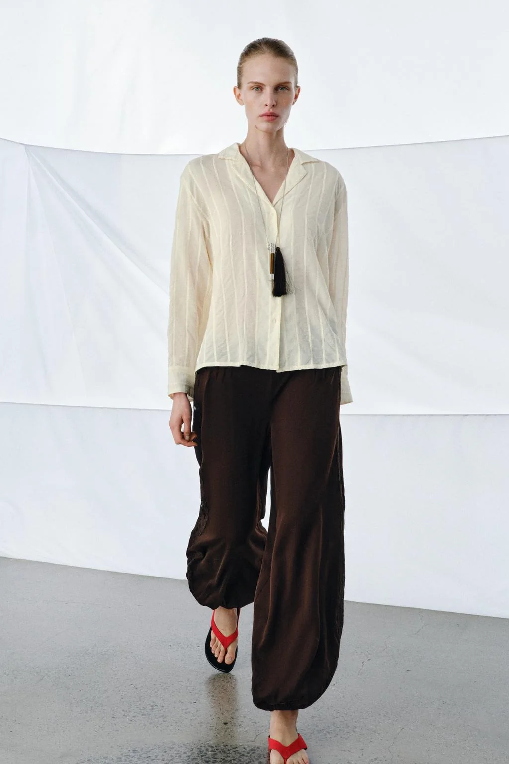 Полосатая рубашка ZW COLLECTION