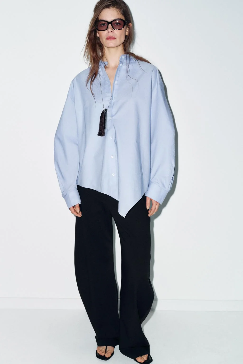 Асимметричная рубашка оксфорд