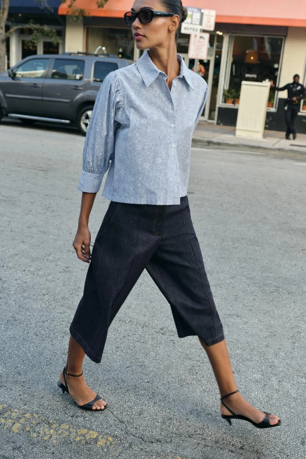 Полосатая рубашка в цветочек