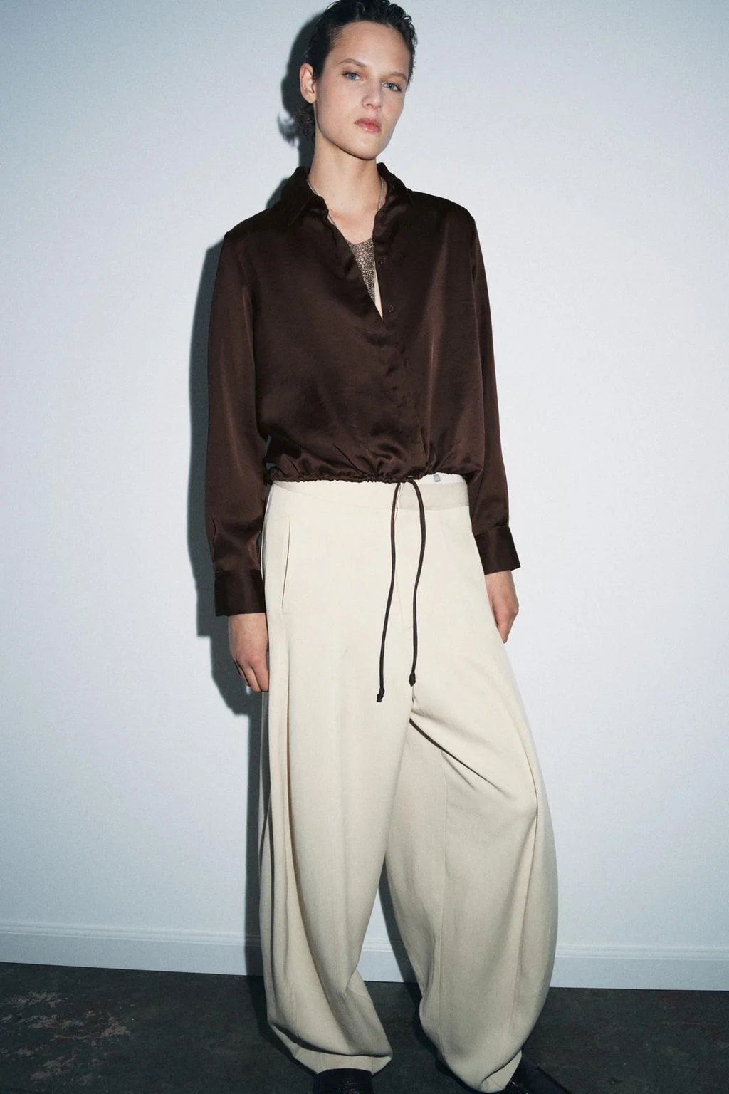 Атласная рубашка ZW COLLECTION