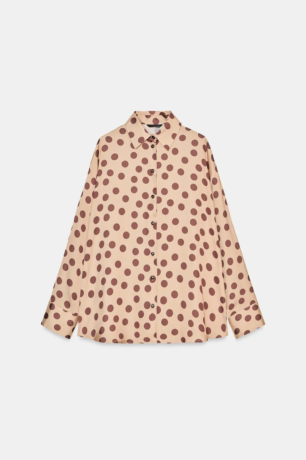 Атласная рубашка в горошек