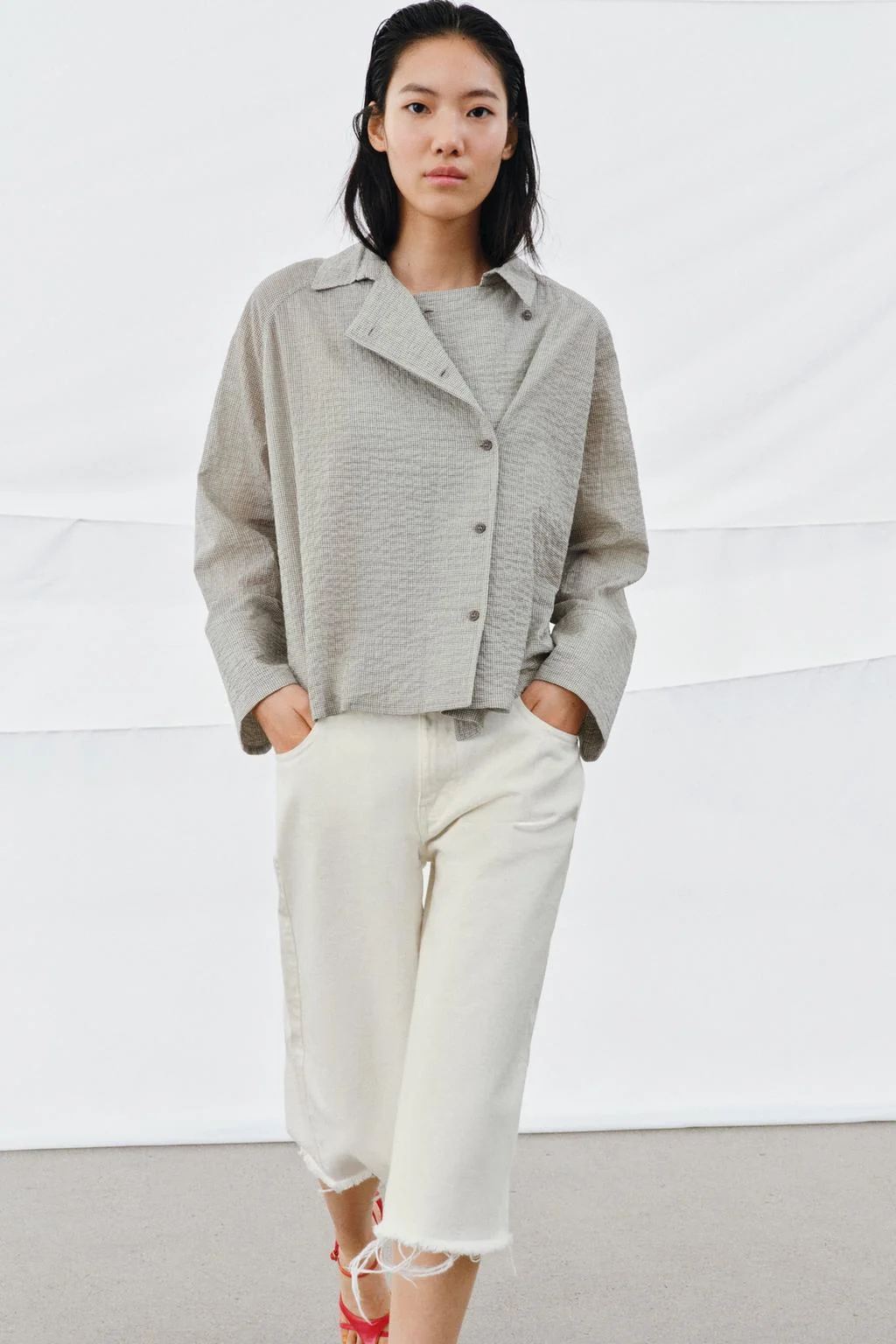 Асимметричная рубашка на пуговицах ZW COLLECTION