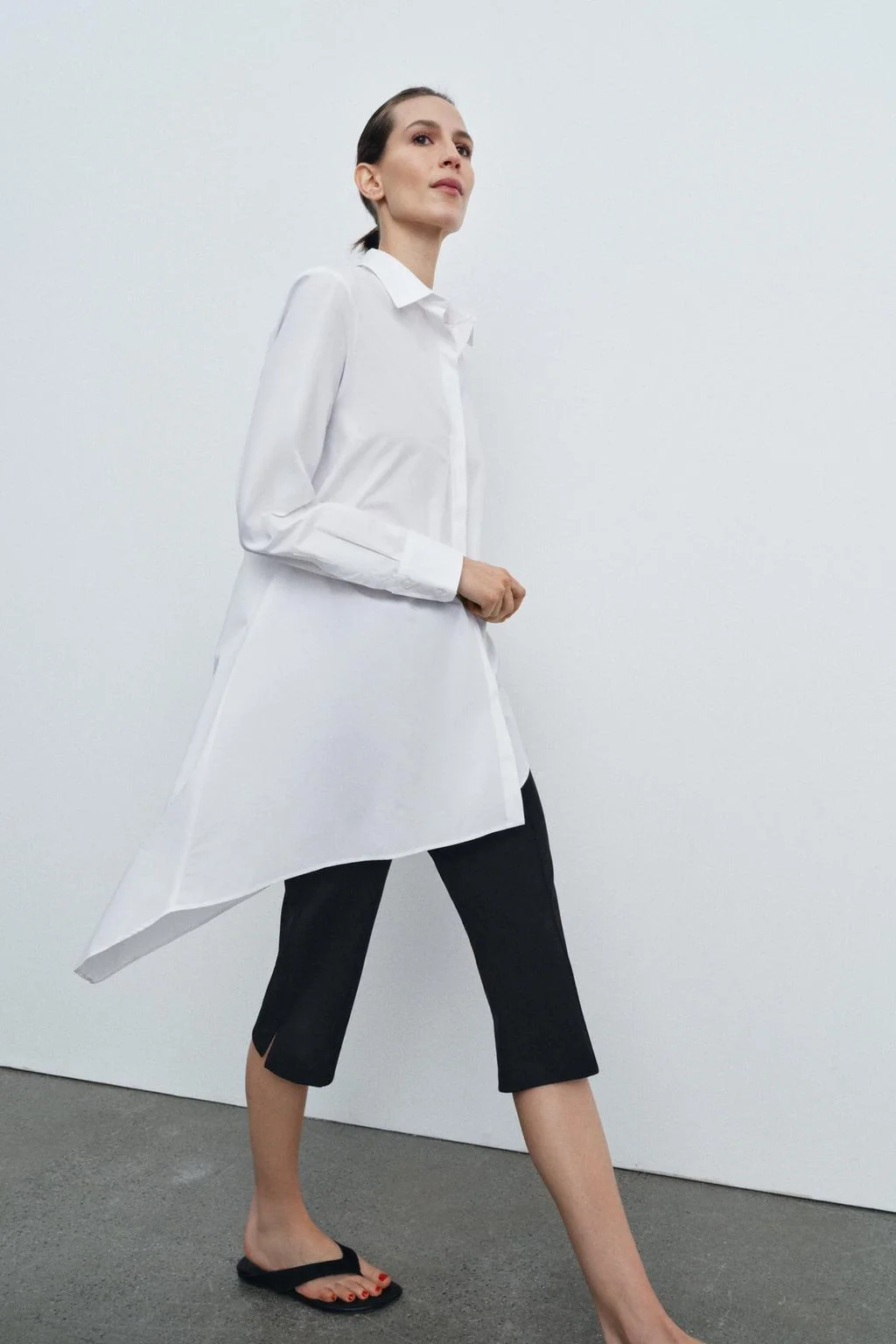 Асимметричная рубашка из полупоплина коллекция ZW