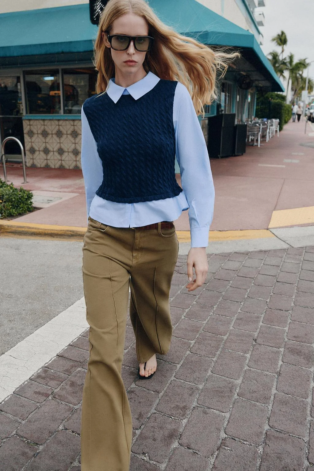 Рубашка из поплина с контрастной отделкой