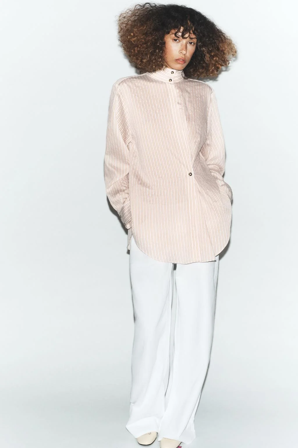 Оверсайз рубашка в полоску — ПОЛОСКА