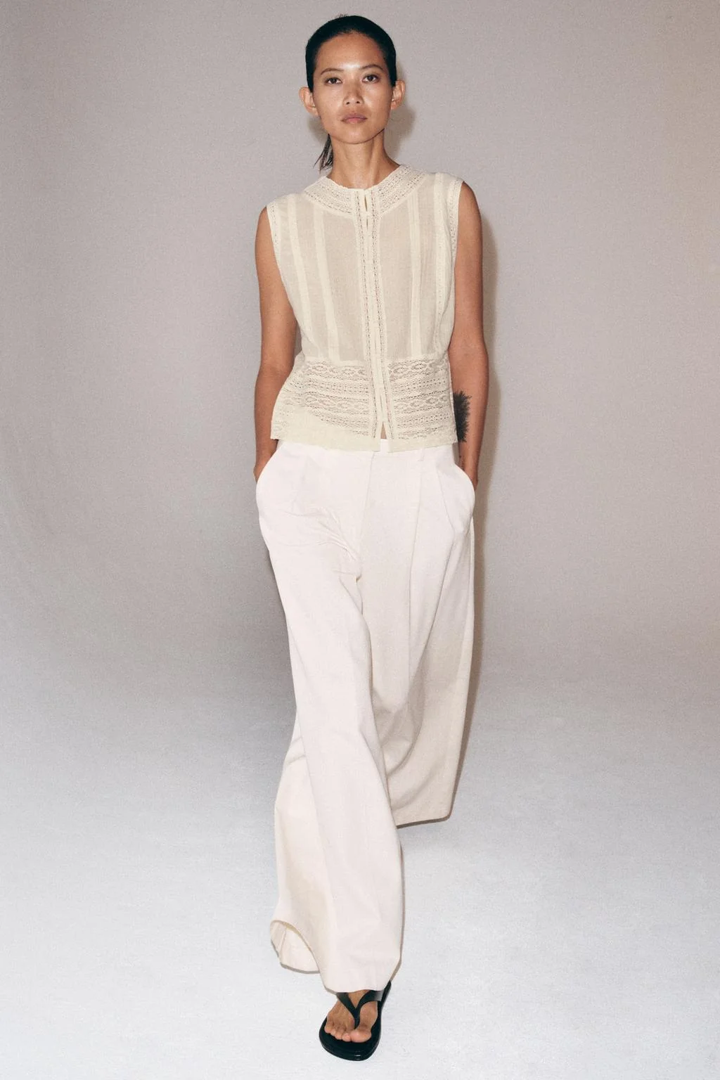 ZW COLLECTION кружевная блузка без рукавов