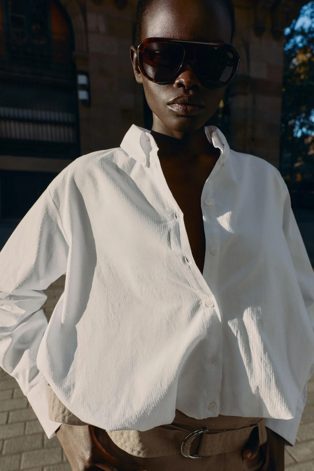 Поплиновая рубашка с эффектом баллон