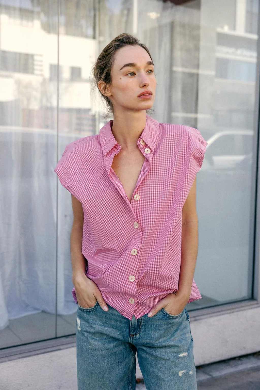 Рубашка с пышными рукавами