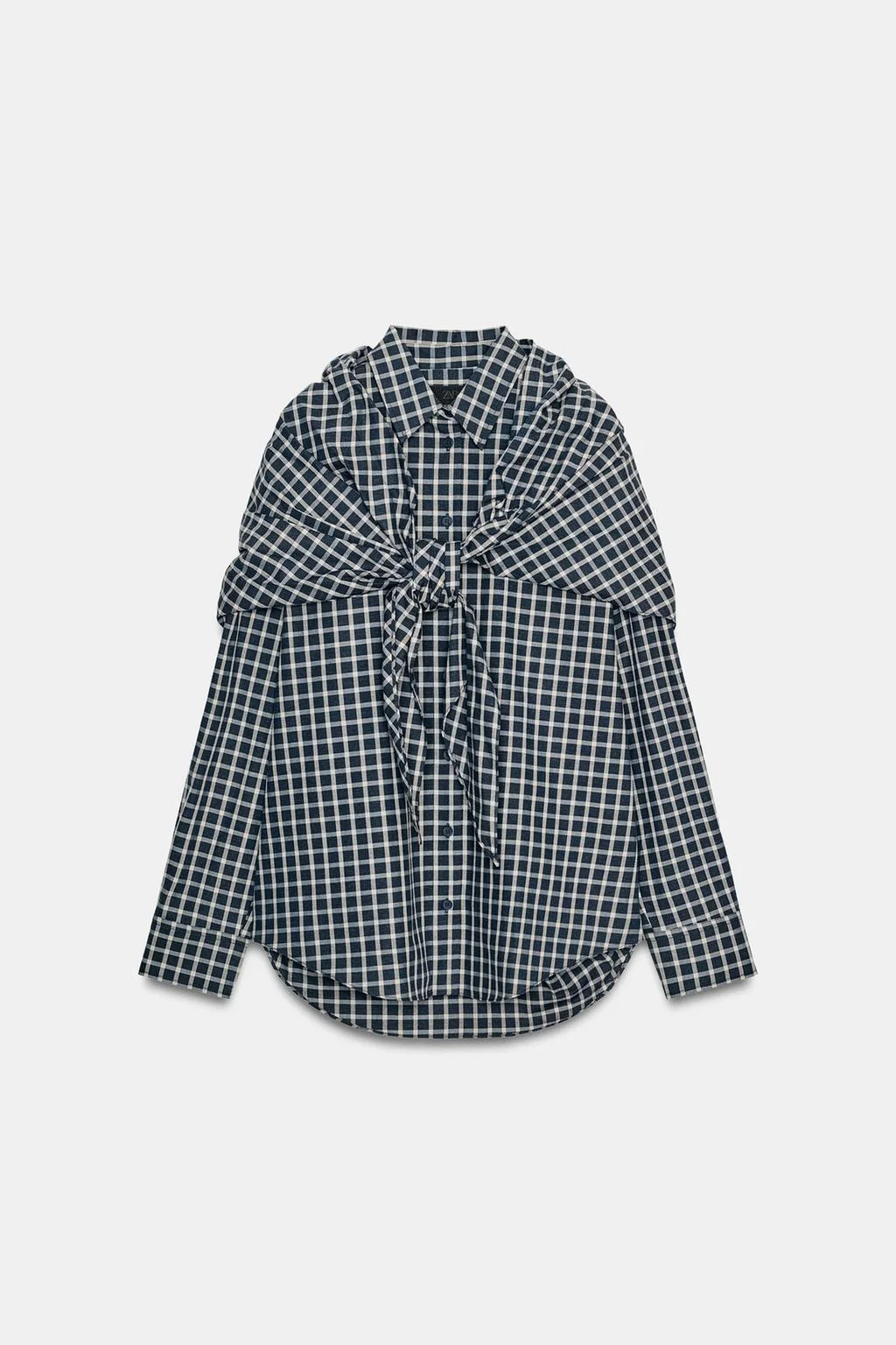 Рубашка в клетку с шарфом ZW COLLECTION