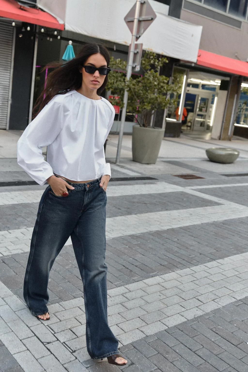 Поплин рубашка с эффектом баллон