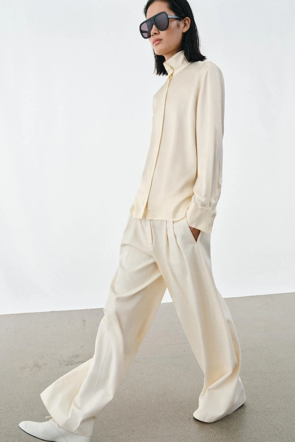 Атласная струящаяся рубашка ZW COLLECTION