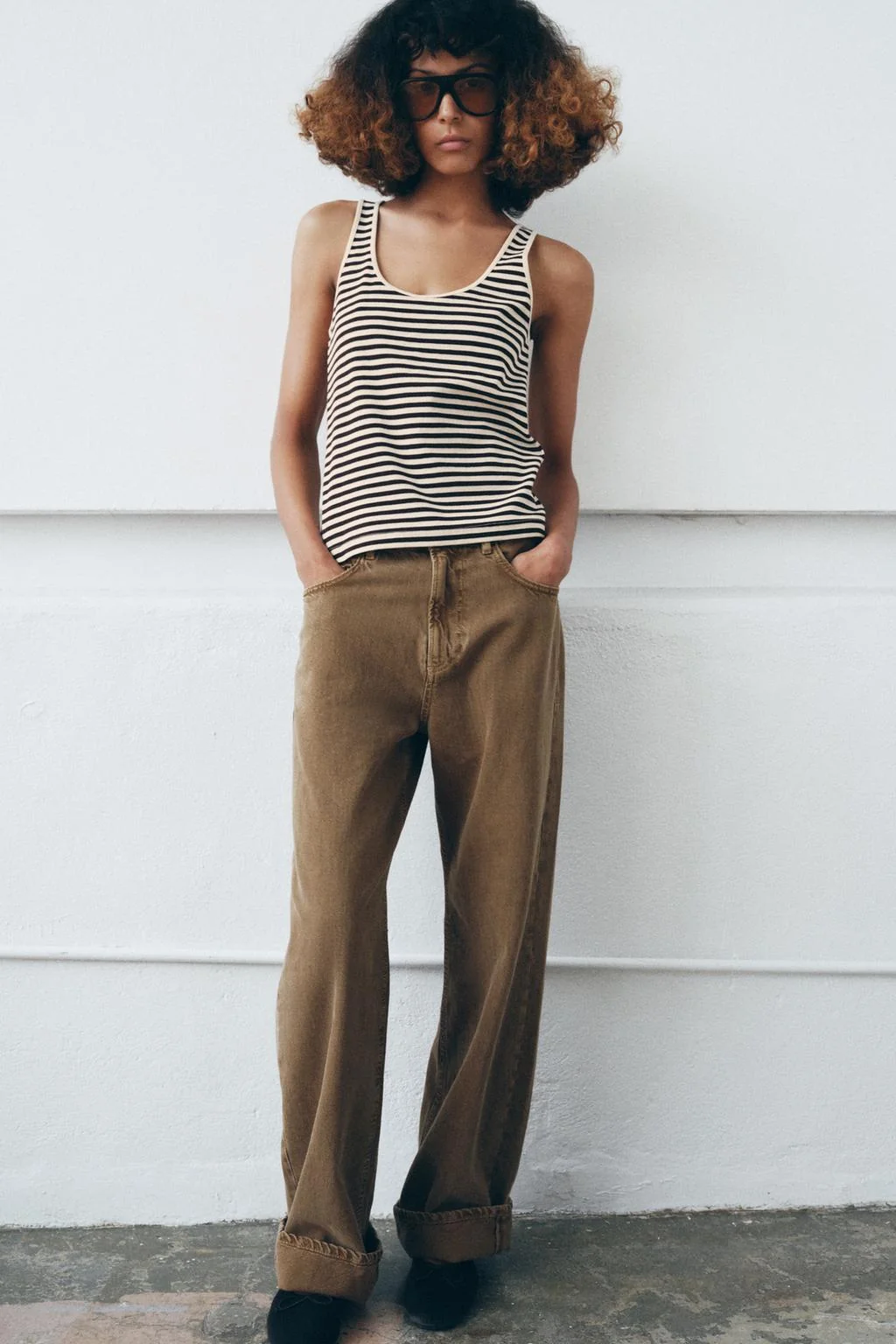 Топ без рукавов в полоску