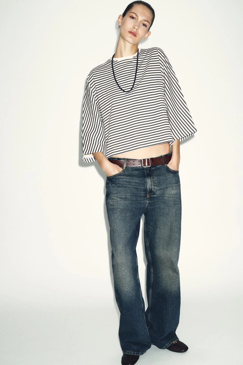 Оверсайз футболка в полоску