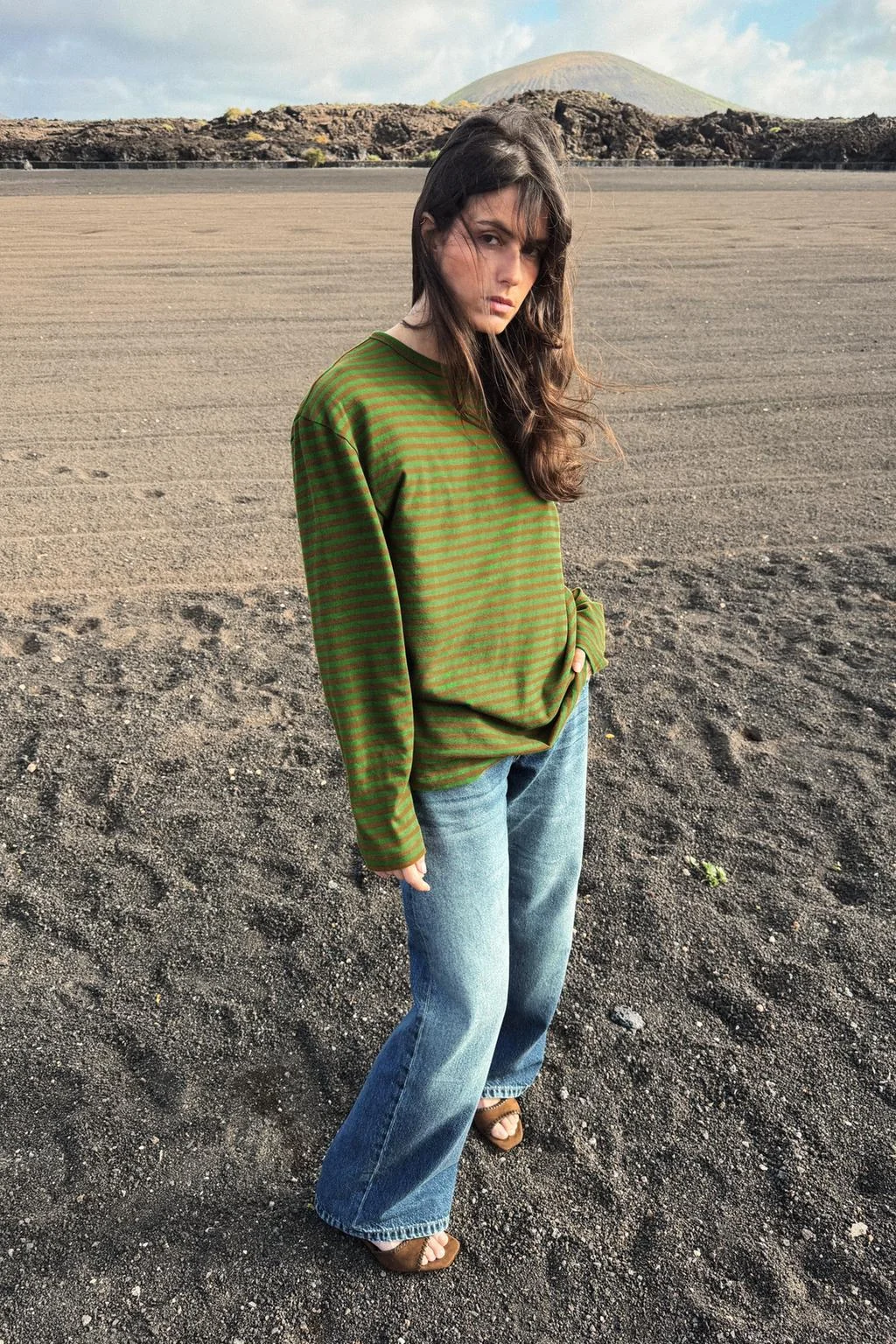 Оверсайз полосатая футболка — Полосатый