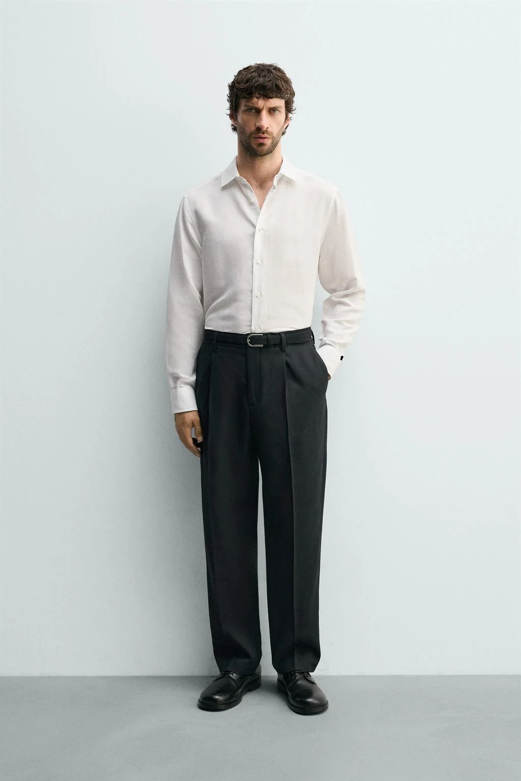 Рубашка regular fit из льна и лиоцелла