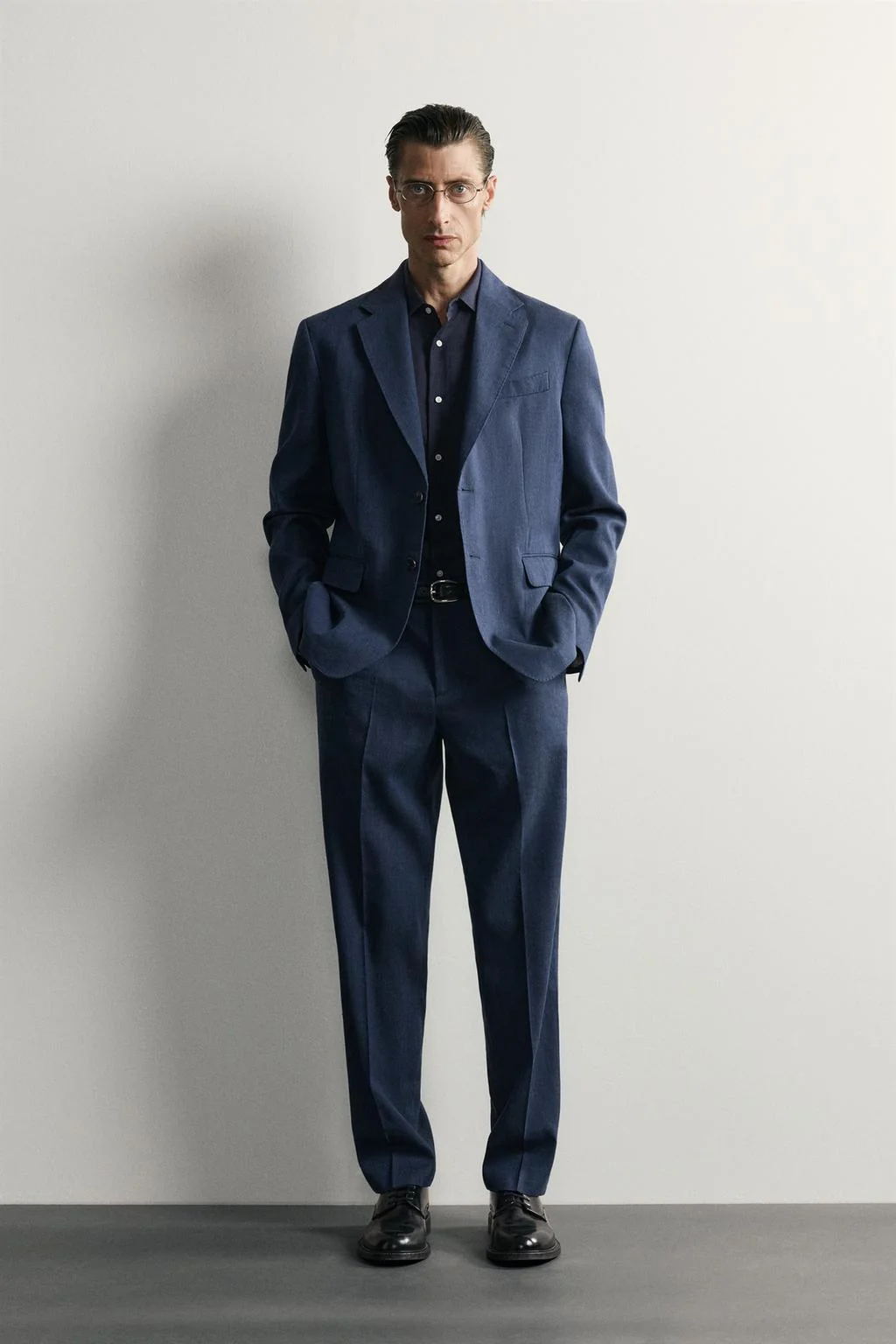 Костюмные брюки regular fit из льна и шерсти