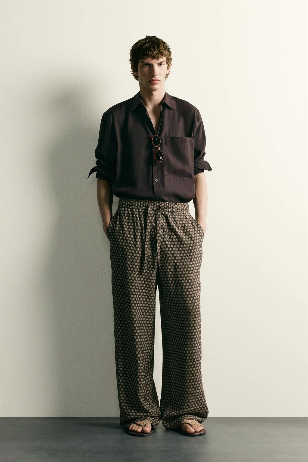 Printed jogger waist trousers