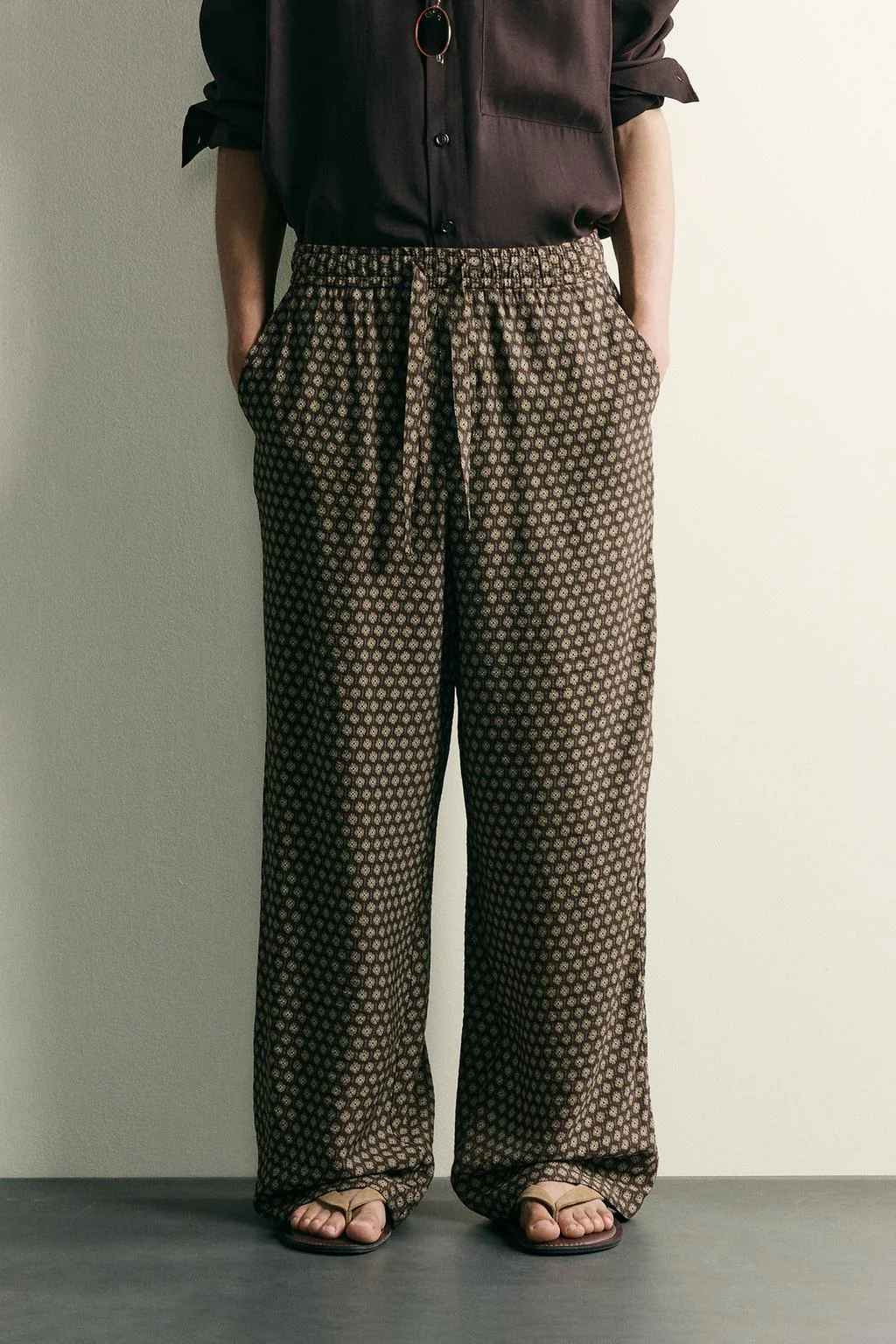 Printed jogger waist trousers