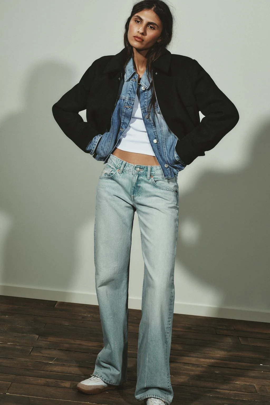 TRF джинсы с широкими штанинами низкой посадки