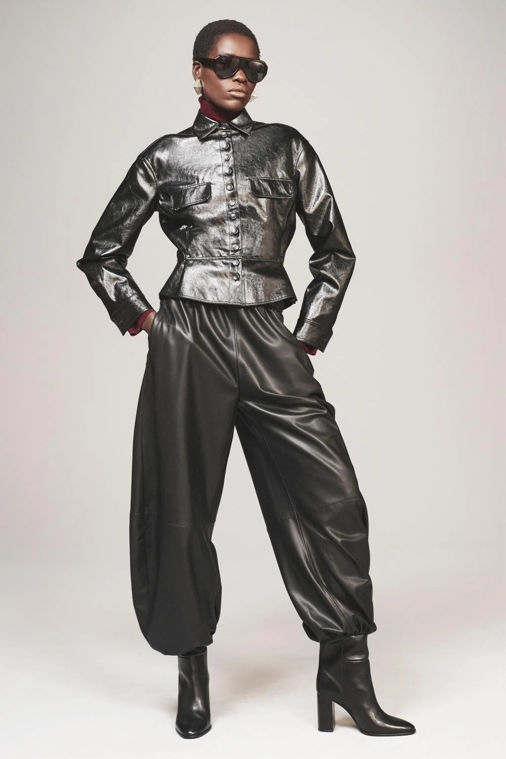 Куртка из искусственной кожи с пеплумом — модель ZARA WOMAN — Главное