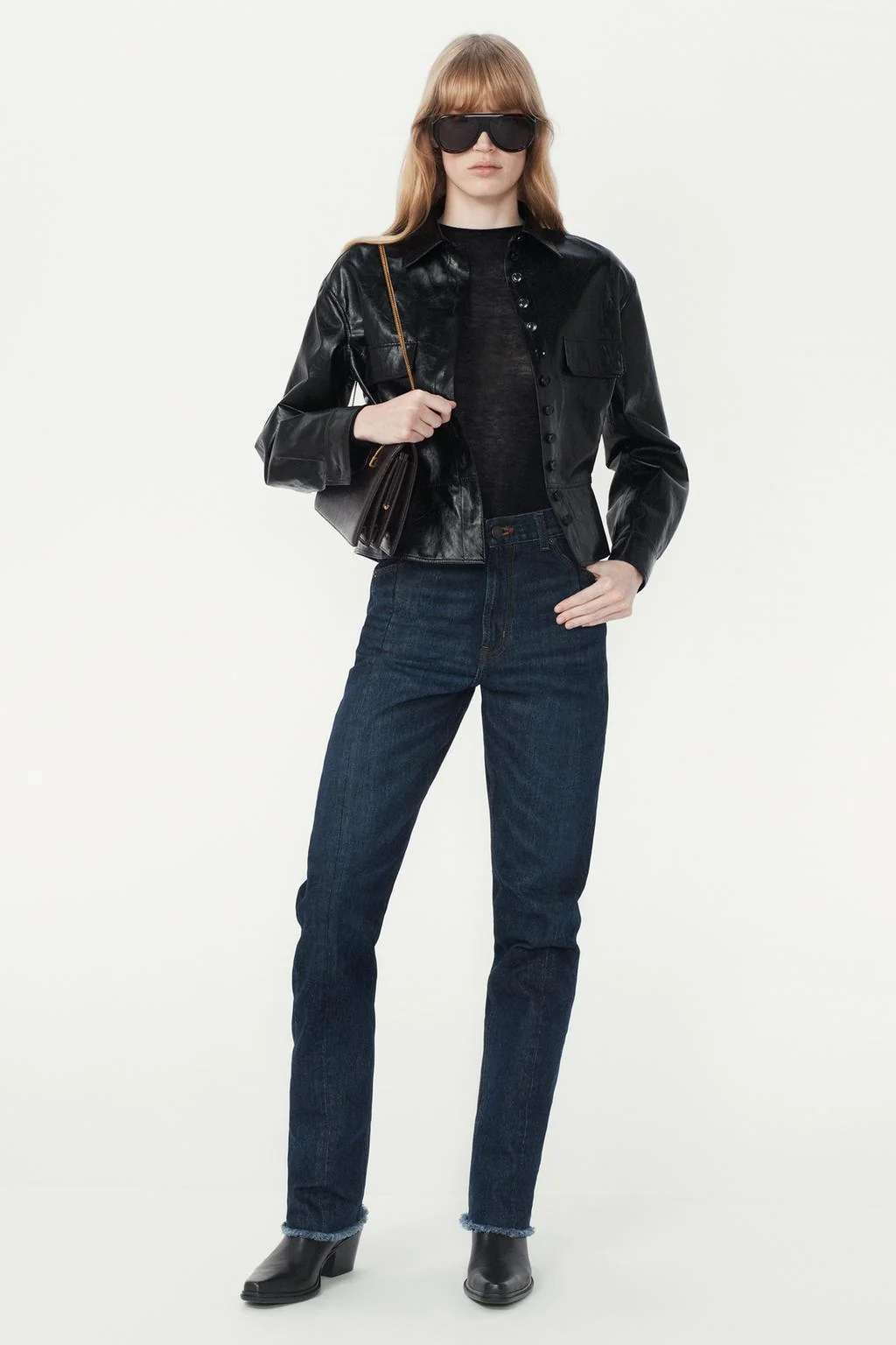 Куртка из искусственной кожи с пеплумом — модель ZARA WOMAN