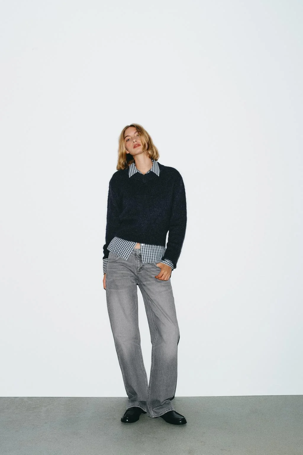 TRF джинсы с широкими штанинами и низкой посадкой — С низкой талией