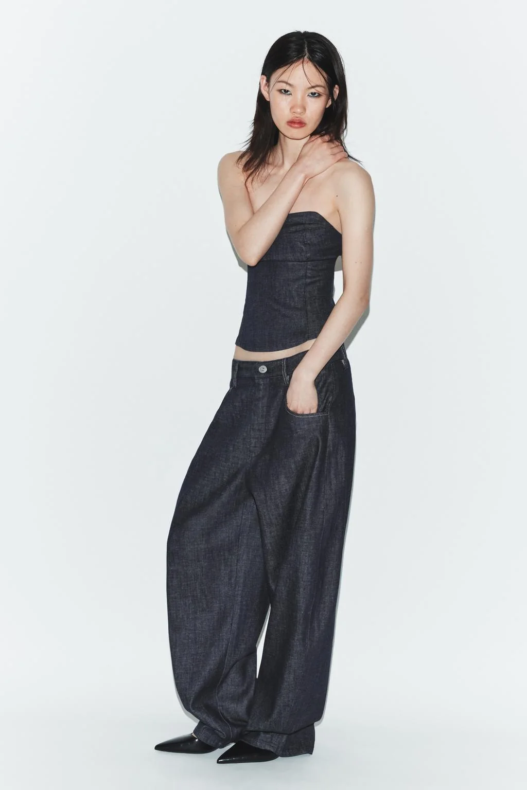 TRF джинсы с высокой талией и кроем бочонок