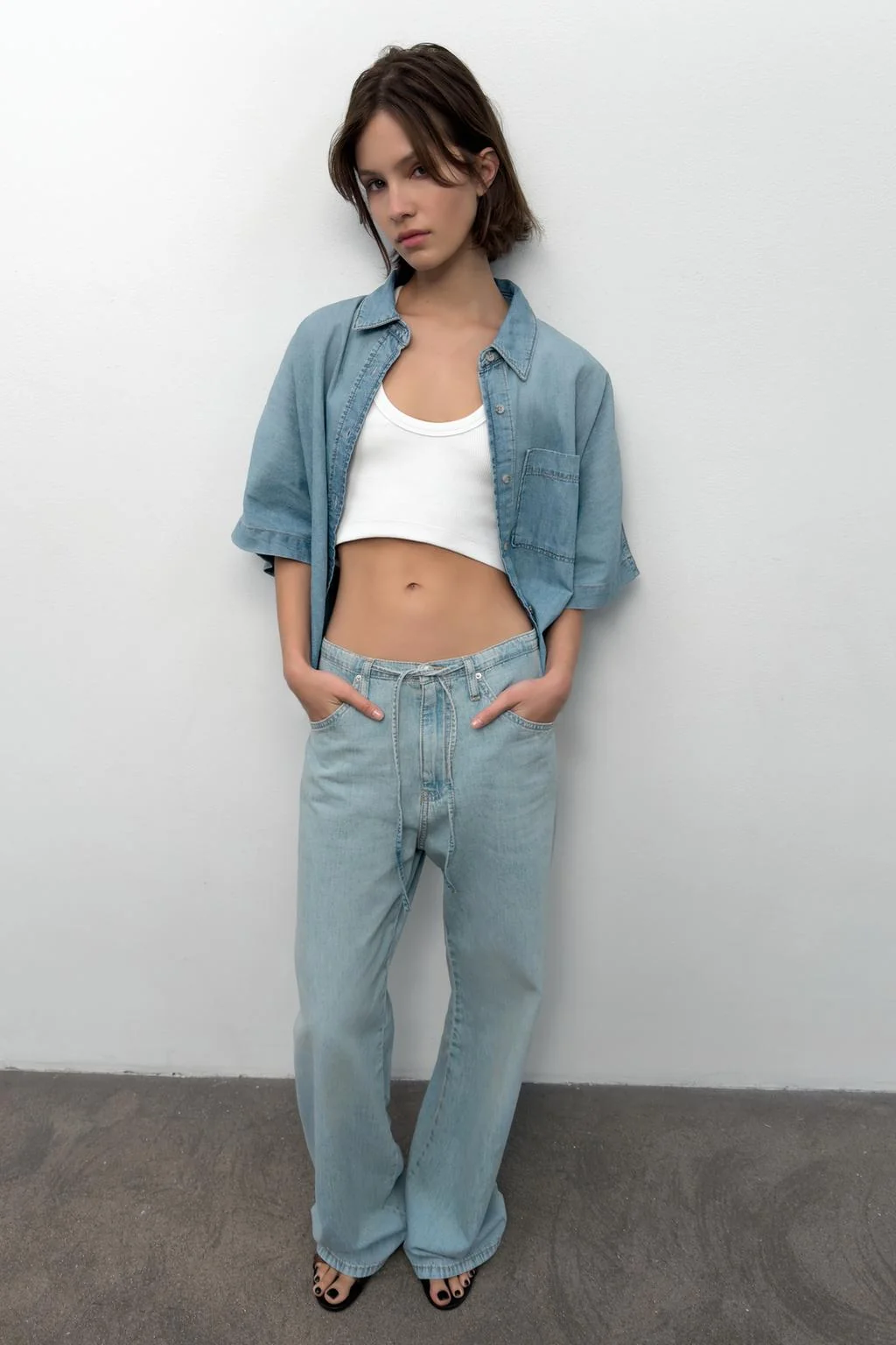 Денимовые джинсы trf свободного кроя