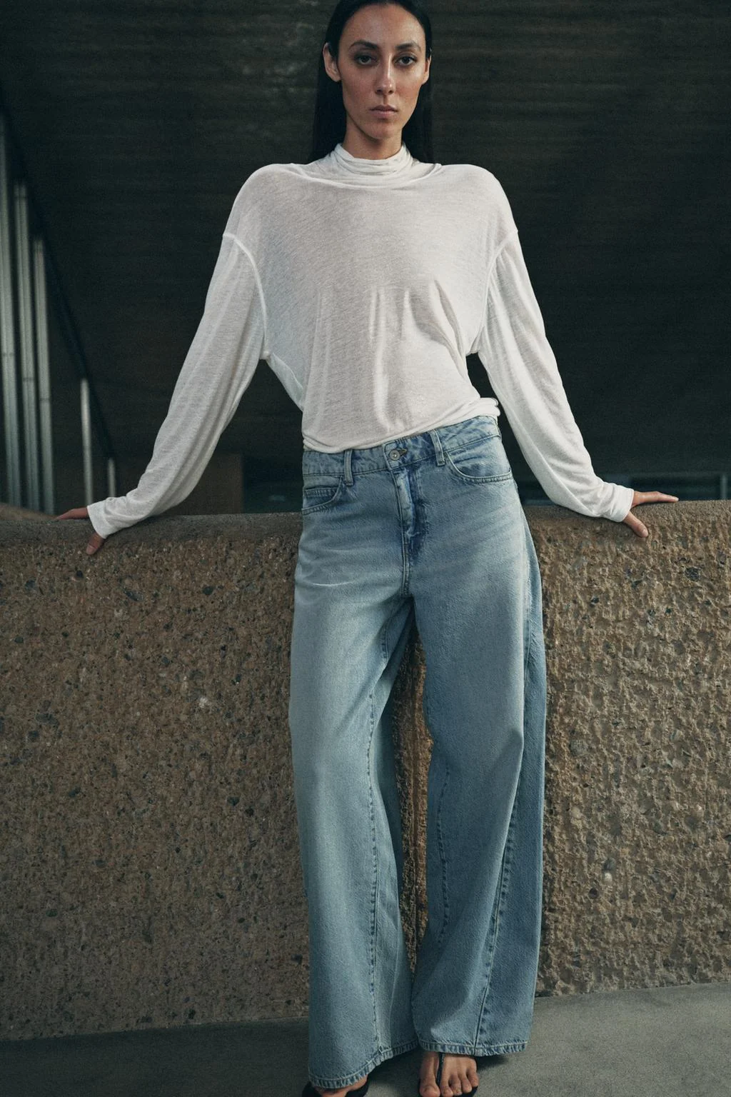 ZW COLLECTION Джинсы свободного кроя бочонок со средней посадкой