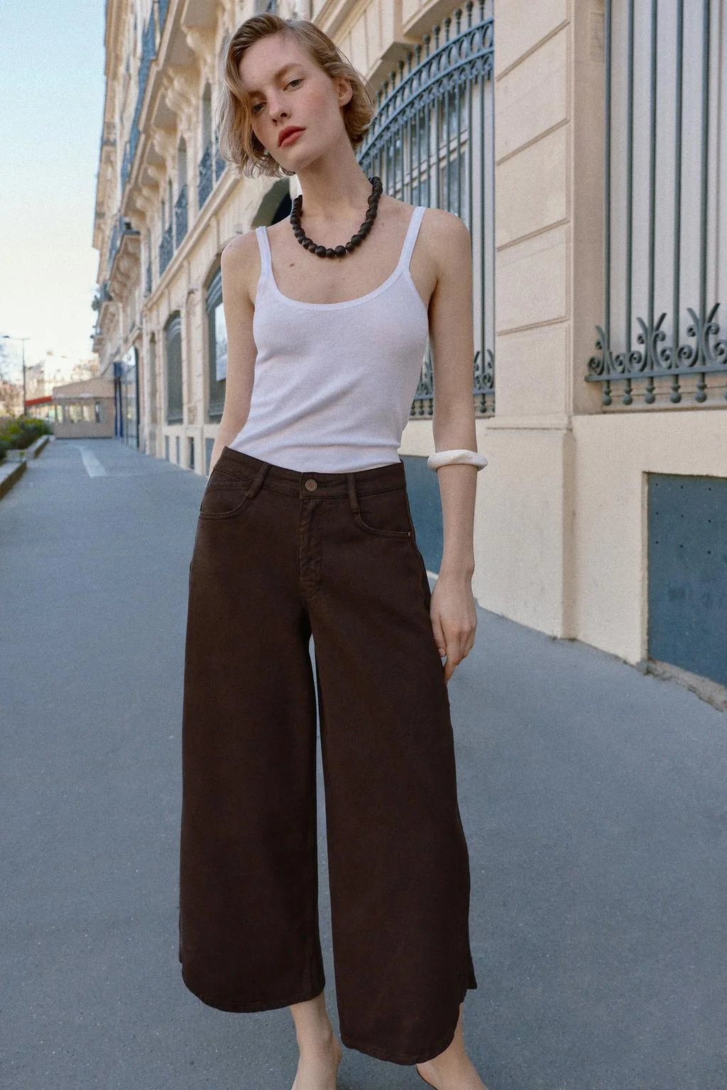 Z1975 джинсы с высокой талией, эффектом баллон и асимметричным подолом