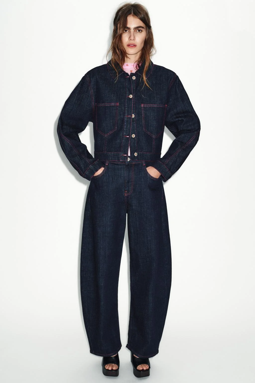 Z1975 джинсы с высокой талией бочонок — Широкий крой