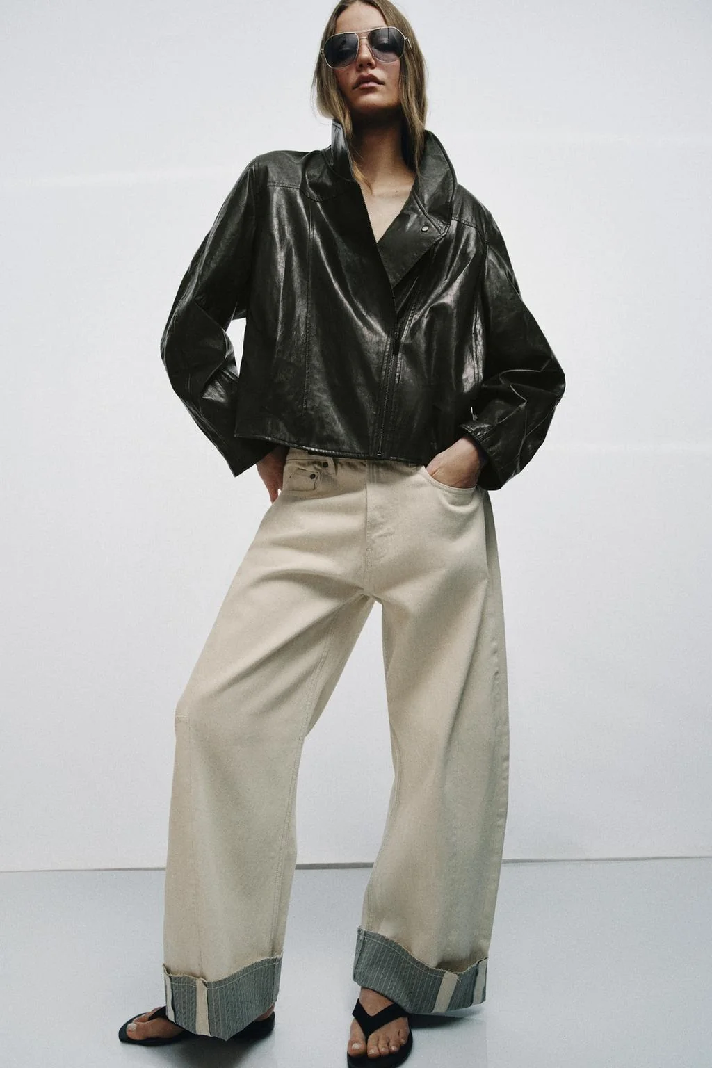 Джинсы свободного кроя средней посадки из коллекции ZW — Белый