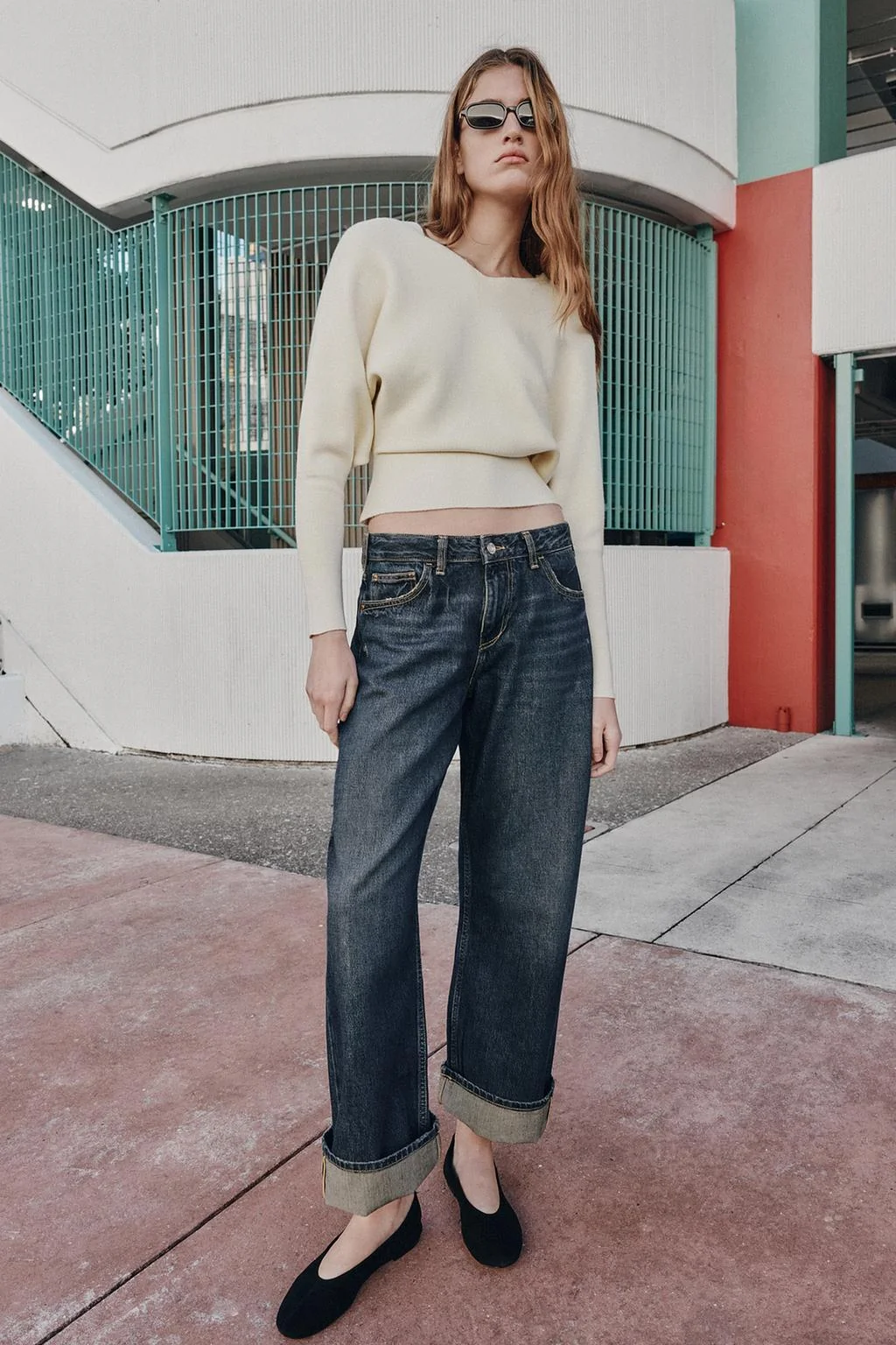 Z1975 джинсы свободного кроя с подворотами — Свободный крой