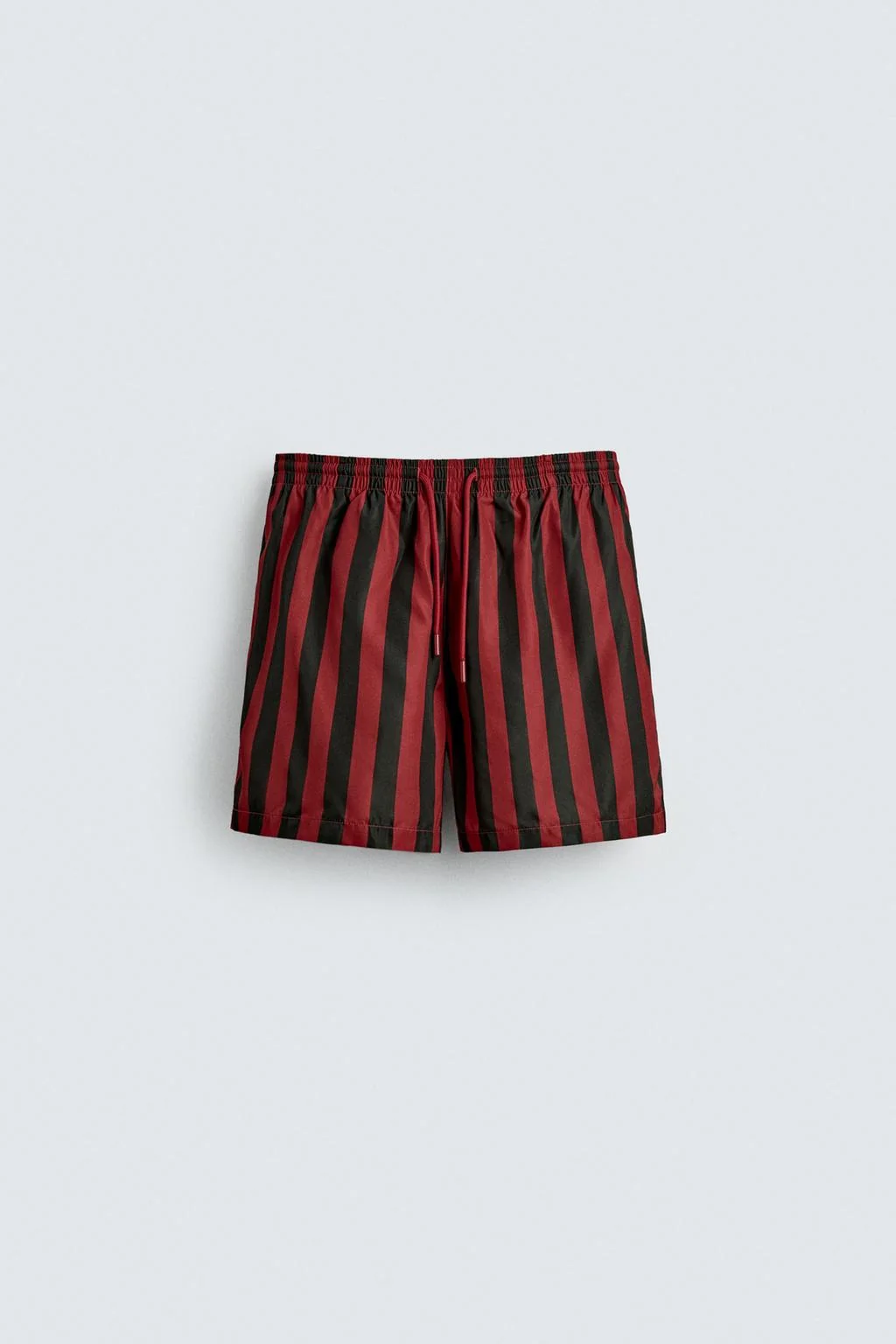 STRIPED MID-LENGTH SWIMMING TRUNKS