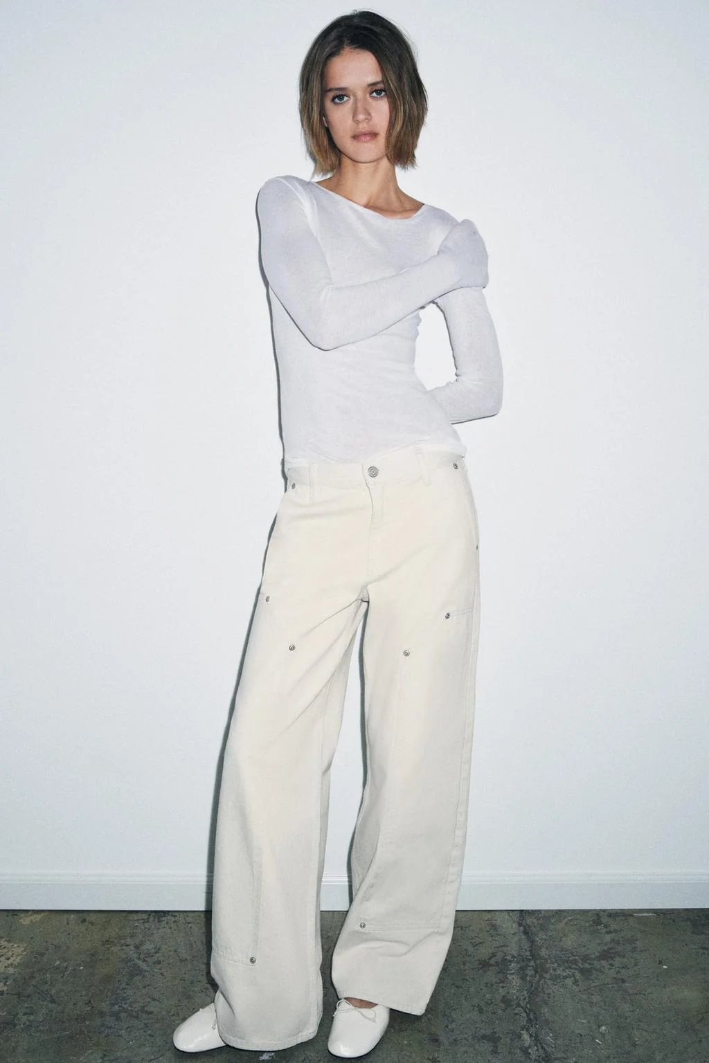 Джинсы со средней талией и петлями для пояса ZW COLLECTION — Белый