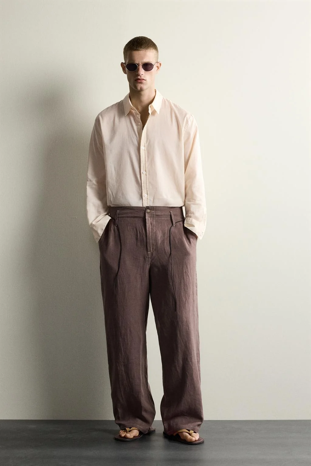 100% LINEN RELAXED FIT TROUSERS