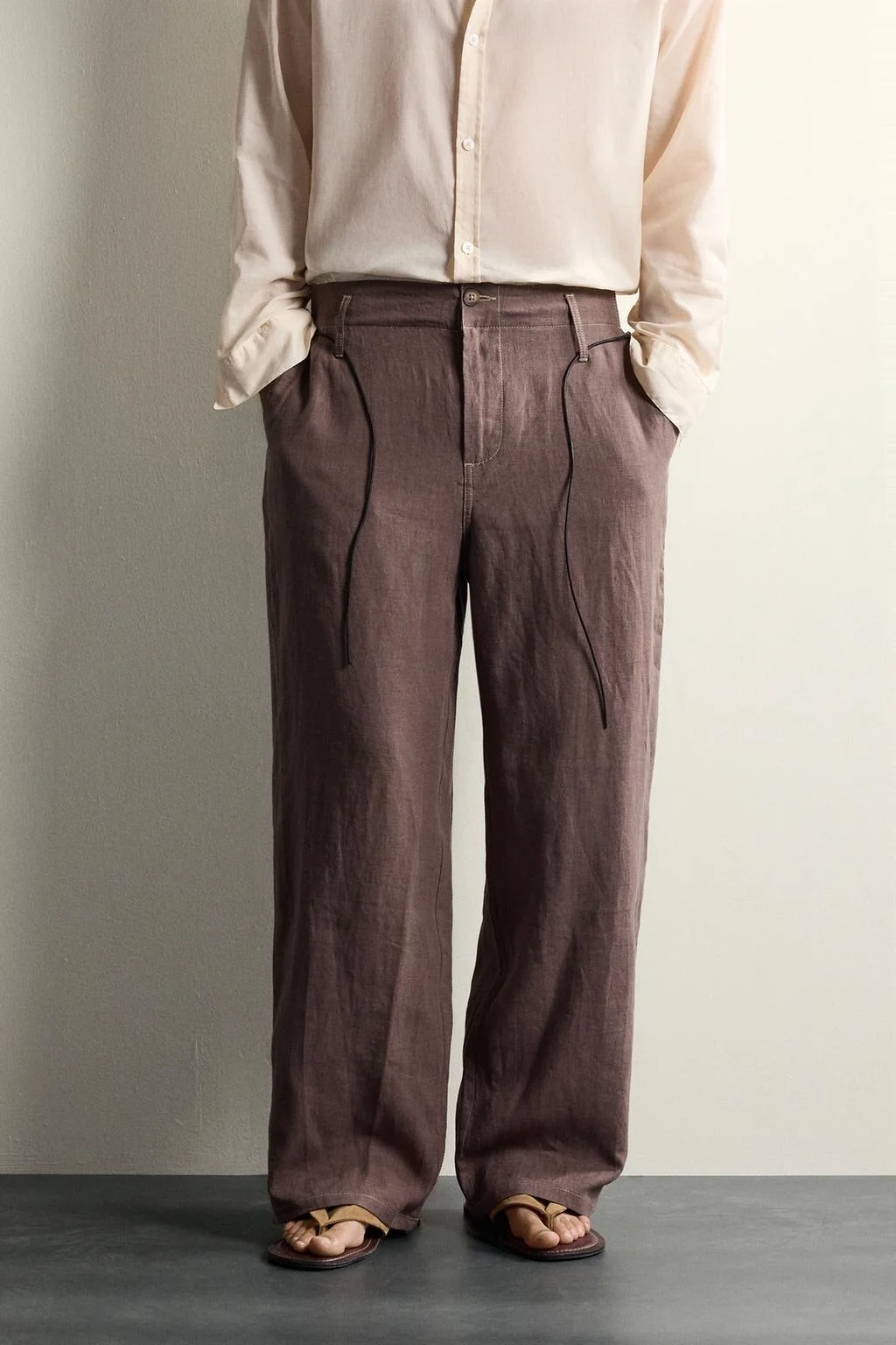 100% LINEN RELAXED FIT TROUSERS