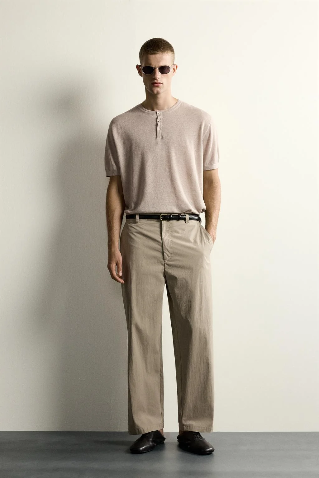 RELAXED FIT DARTED TROUSERS