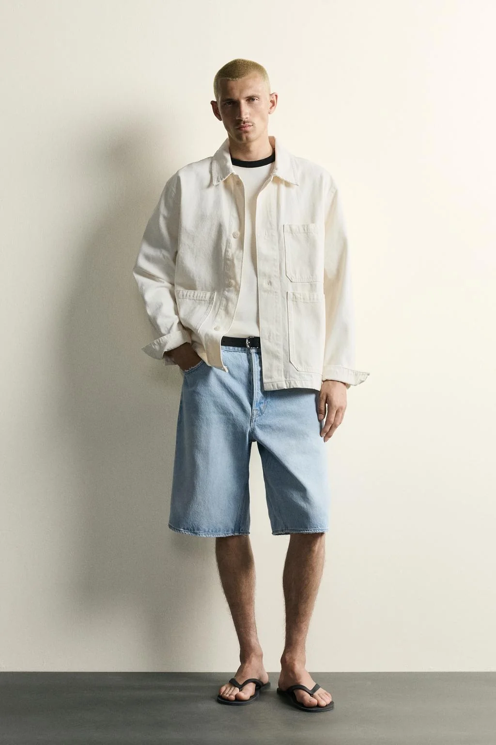 LOOSE FIT DENIM BERMUDA SHORTS