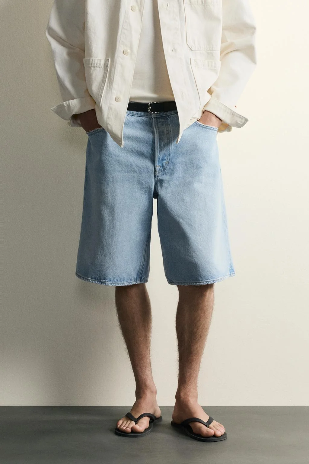 LOOSE FIT DENIM BERMUDA SHORTS
