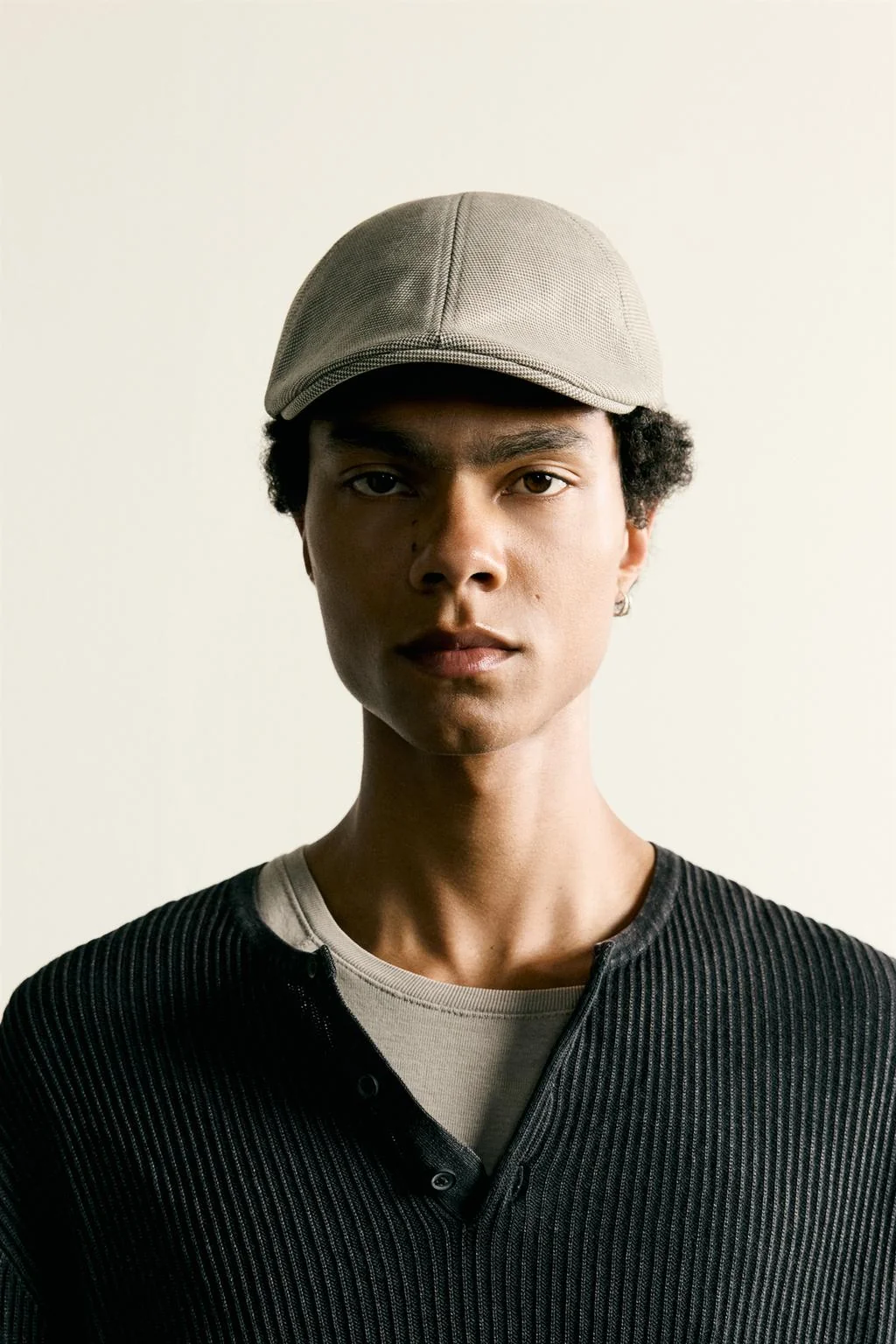 CHECK TEXTURE BERET