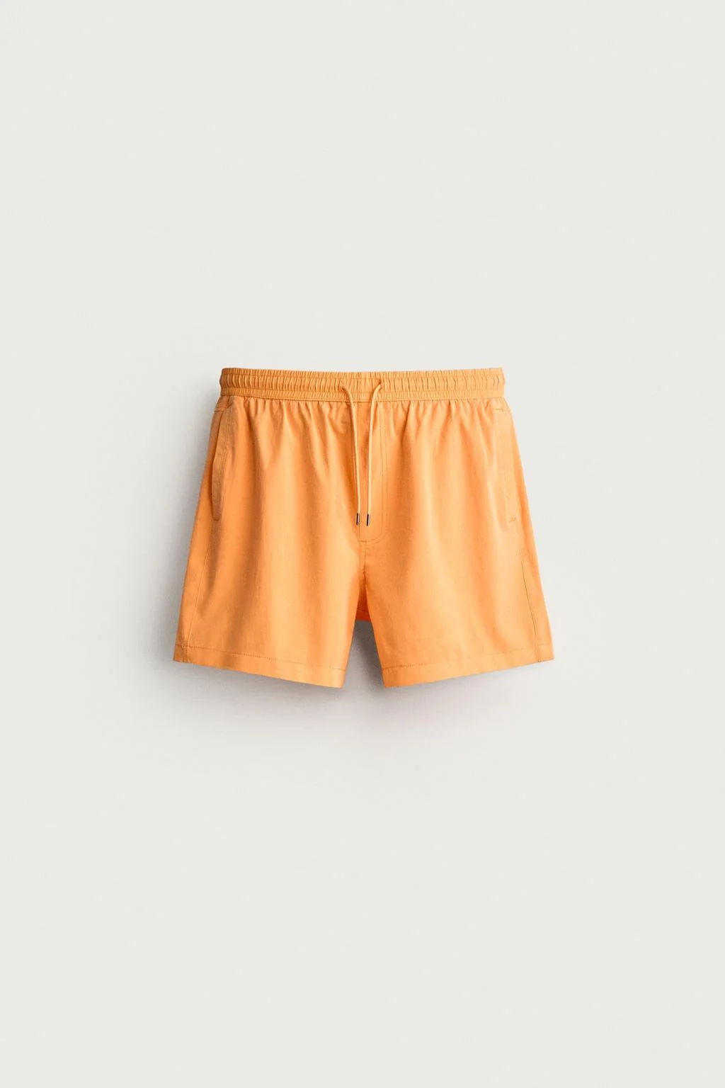 LONG-LENGTH WASHED-EFFECT SWIMMING TRUNKS