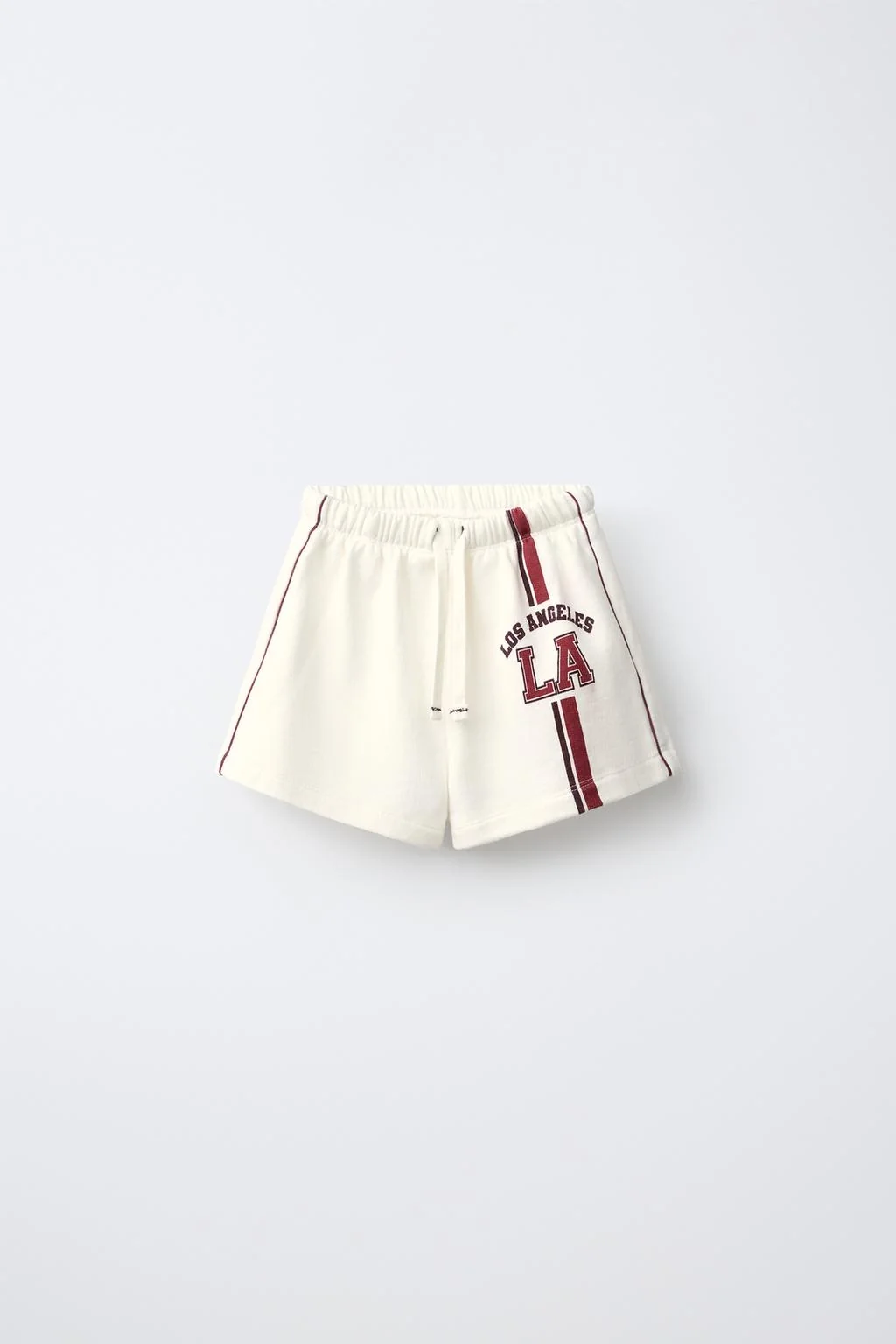 CONTRAST PIPING SLOGAN BERMUDA SHORTS