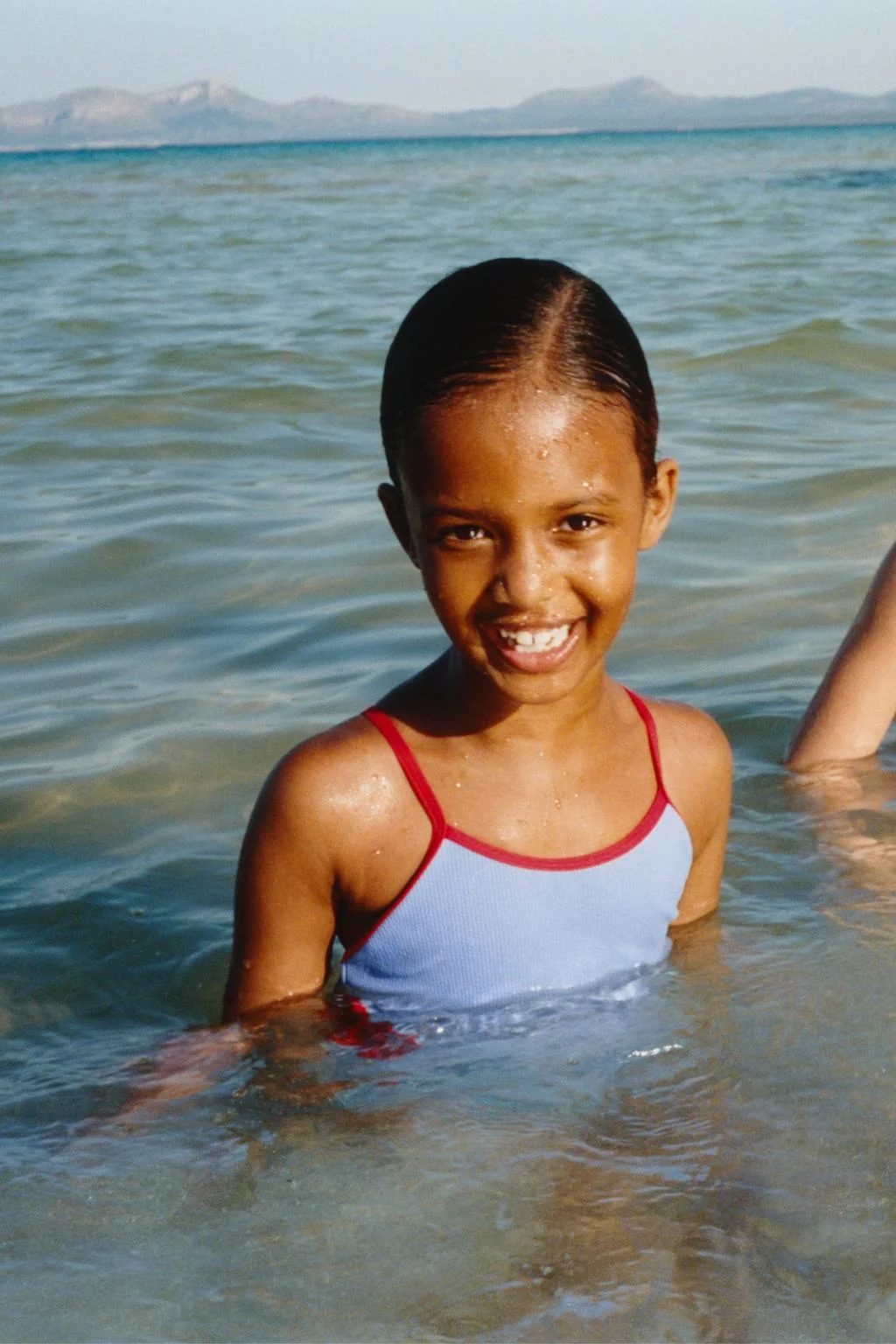 6-14 YEARS/ CONTRAST FLORAL CUT-OUT SWIMSUIT