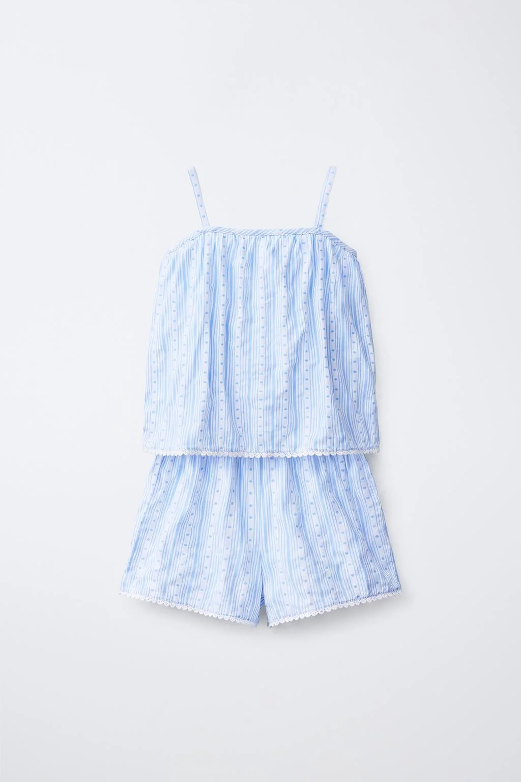 6-14 YEARS / STRIPE AND HEART PRINT PYJAMAS